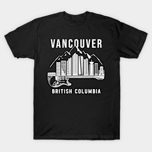 Vancouver Canada Guitar Music British Columbia T-Shirt